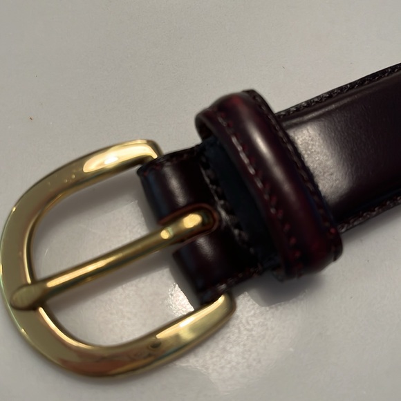 Men's COACH Cordovan/Brown Cowhide/Brass Belt - Size 42 - Picture 2 of 5